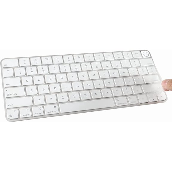 EFFFERTWQL-Soft Silicone Keyboard Cover for iMac Magic Keyboard (A3118 A2449 A2450, 20212024), Quiet Typing Keyboard Protector Skin, US Layout, Transparent