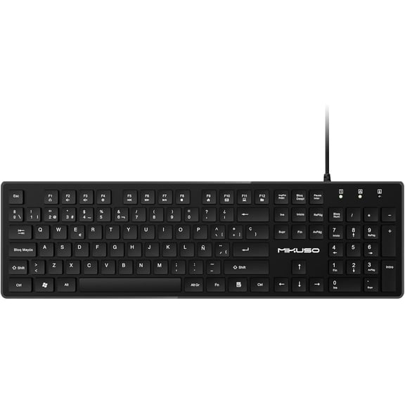 EFFFERTWQL-Spanish Keyboard USB Wired - 105 Keys QWERTY ANSI Layout with Accent Letters, Not Fading Characters,1.6m line Length Suitable for Computer Laptop PC,Full Size with Number Key,Plug and Pl