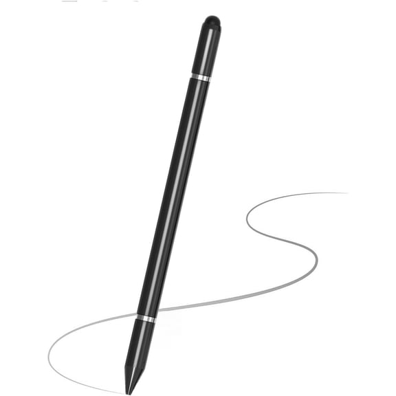 EFFFERTWQL-Stylus Pen, 3-in-1 Multi-Function Touch Screen Pen (Disc Writing Tip + Ballpoint Pen + Rubber Drawing Tip) for Smartphones Tablets iPad iPhone Samsung etc (Black)