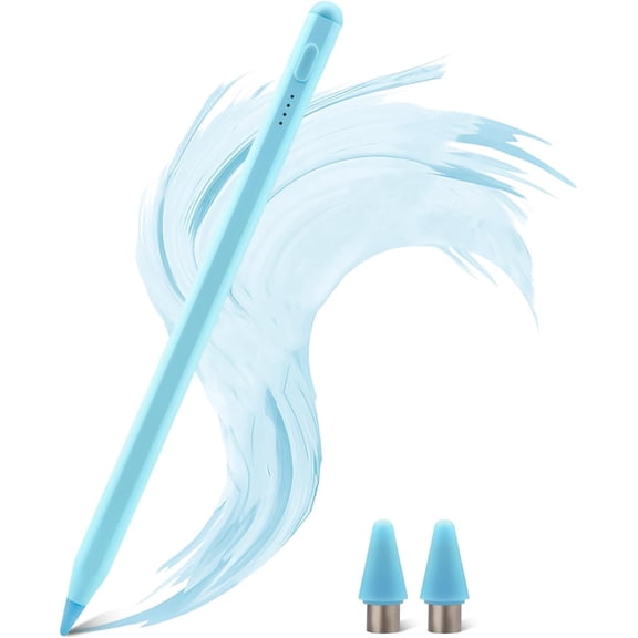 EFFFERTWQL-Stylus Pen for iPad 2018-2026, Palm Rejection & Tilt Sensitivity, Magnetic Attachment, 4 LED Indicators, Compatible with iPad Pro M4/M3/M2, iPad Air M2, iPad 10th Gen, iPad mini 6, Blue