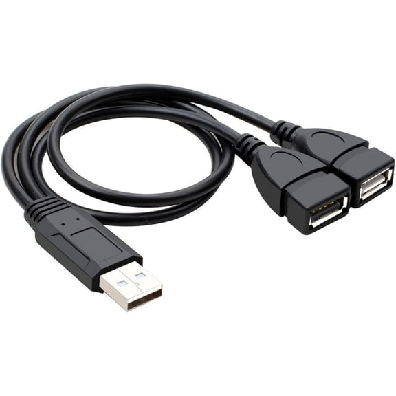EFFFERTWQL-USB 2.0 Adapter, (5 Pack) USB 2.0 A Male to Dual USB Female Jack Y Splitter Hub Power Cord Extension Adapter Cable for Laptop/Tablet/Smartphone Data Transmission/Charging