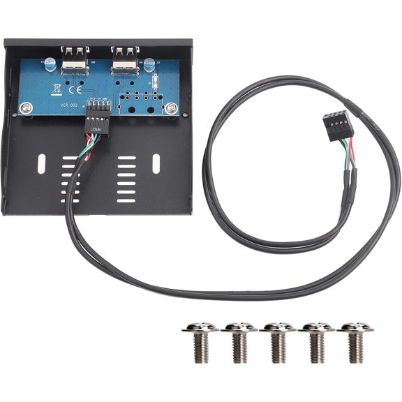 EFFFERTWQL-USB 2.0 Front Panel 3.5 Inch Floppy Bay 9 Pin to 2 USB 2.0 HUB Parallel Interface Part Number: gxvy0ked5o Compatible with Desktop Computer Laptop macOS Linux