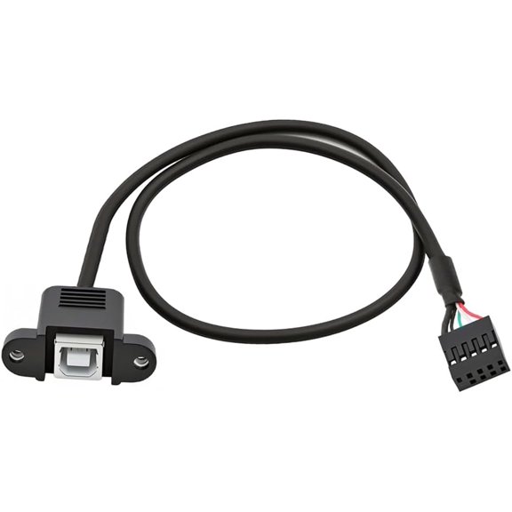 EFFFERTWQL-USB 2.0 Front Panel Header 9/10Pin Male to USB 2.0 Type-B Female Mainboard Header Port Extension Cable Adapter 1.4FT/0.5M