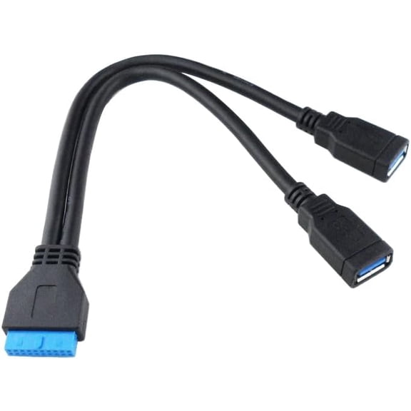 EFFFERTWQL-USB 3.0 2 Ports Female to Motherboard 20pin Header Cable for Front Panel 20cm