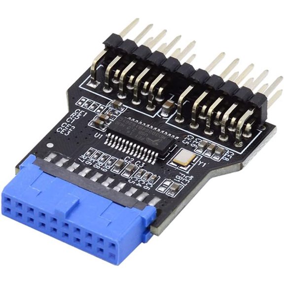 EFFFERTWQL-USB 3.0 Header 19pin Motherboard 1 to 2 Extension HUB USB2.0 9Pin Female Connector Adapter Port Multilier