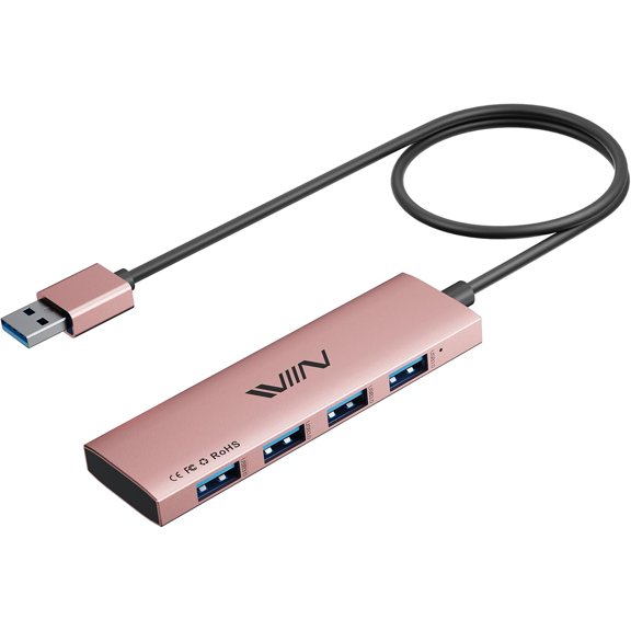 EFFFERTWQL-USB 3.0 Hub,4 Port USB Splitter Extender Portable Adapter Multiport Data Hub for Laptop,Xbox, Flash Drive,HDD,Console,Camera,Keyborad,Mouse Windows,Mac OS PC,Not Designed to Charge Devices