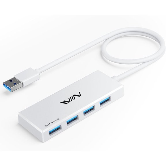 EFFFERTWQL-USB 3.0 Hub,4 Port USB Splitter Extender Portable Adapter Multiport Data Hub for Laptop,Xbox, Flash Drive,HDD,Console,Camera,Keyborad,Mouse Windows,Mac OS PC,Not Designed to Charge Devices