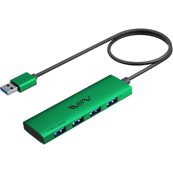 EFFFERTWQL-USB 3.0 Hub,4 Port USB Splitter Extender Portable Adapter Multiport Data Hub for Laptop,Xbox, Flash Drive,HDD,Console,Camera,Keyborad,Mouse Windows,Mac OS PC,Not Designed to Charge Devices