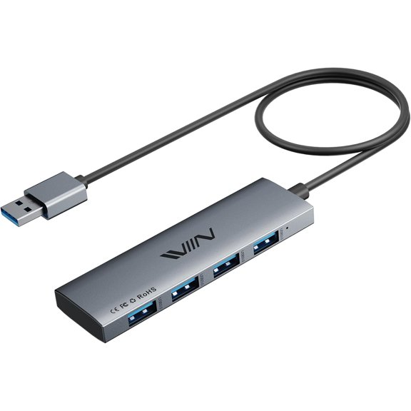 EFFFERTWQL-USB 3.0 Hub,4 Port USB Splitter Extender Portable Adapter Multiport Data Hub for Laptop,Xbox, Flash Drive,HDD,Console,Camera,Keyborad,Mouse Windows,Mac OS PC,Not Designed to Charge Devices