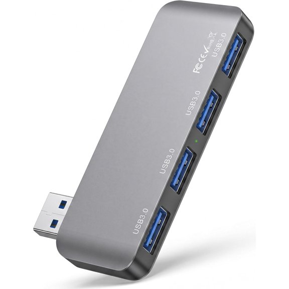 EFFFERTWQL-USB 3.0 Hub, Cable-Free USB Splitter Portable USB Hub for Laptop, Plug and Play Integrated Design Compatible with Laptop Desktop All USB Devices