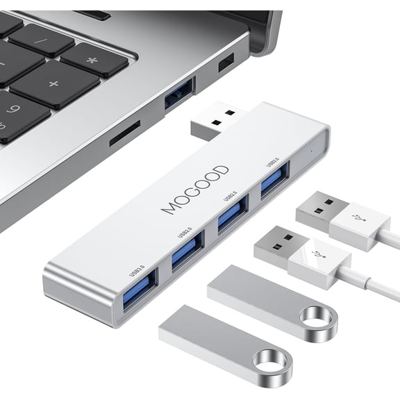 EFFFERTWQL-USB 3.0 Splitter Ultra-Slim Data Hub - Multi Port Expander for Laptop, PC, Mac, Printer, Flash Drive, Mobile HDD