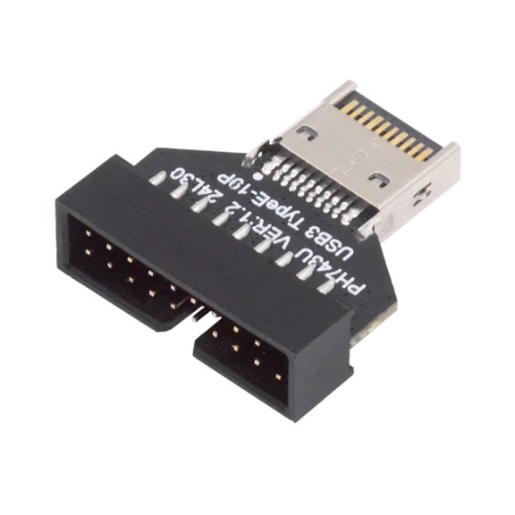 EFFFERTWQL-USB 3.2 Type E Front Panel Header Male to USB 3.0 19Pin Female 10Gbps Mainboard Header Extension Adapter with HUB Chipset