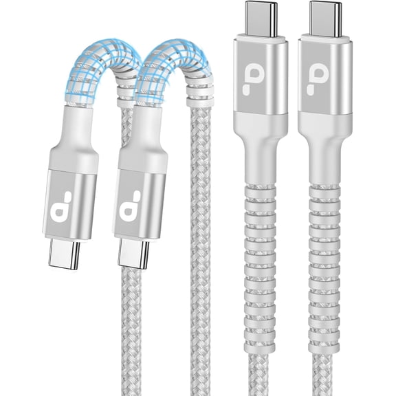 EFFFERTWQL-USB C to C Cable 3A Fast Charging [2 Pack, 6FT] USB Type C Cable Upgraded Extra Durable Braided USBC Cord iPhone USB C Charger for iPhone 17/16/15/Pro Max/Samsung Galaxy S23/LG and More-Si
