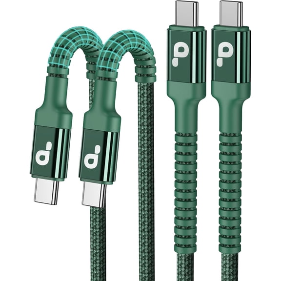 EFFFERTWQL-USB C Cable 6FT, 2Pack USBC to USBC Fast Charging Cable, iPhone 16 15 Charger Cable Long Type C Cord Nylon Braided Compatible with iPhone 17/16/15/Pro Max/Plus/Samsung Galaxy S23/LG and Mo