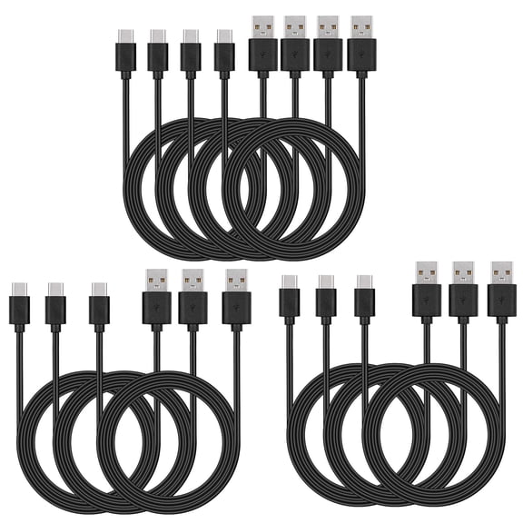 EFFFERTWQL-USB C Cable Bulk 10-Pack 3ft, Type C Phone Charger Lot Black