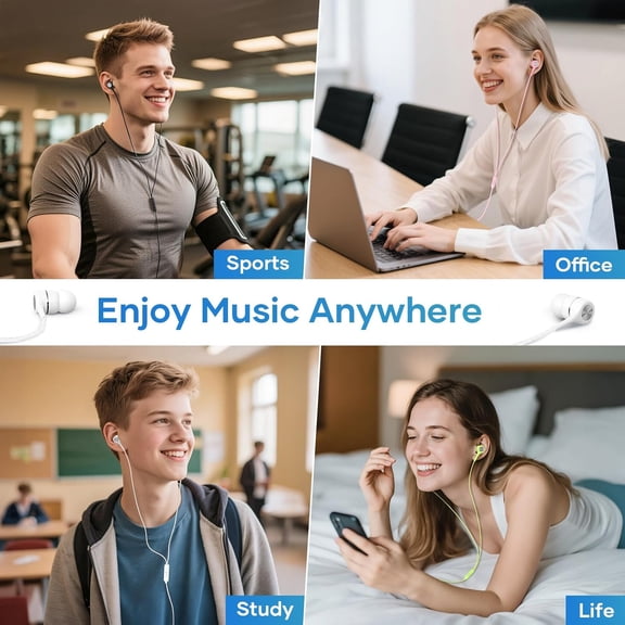 EFFFERTWQL-USB C Earbuds with Microphone 5 Pack, in-Ear Wired Headphones with Noise Isolating, Type C Earphone Heavy Bass Stereo Headsets Compatible with iPad, Android Smartphones, for Most USB-C Dev