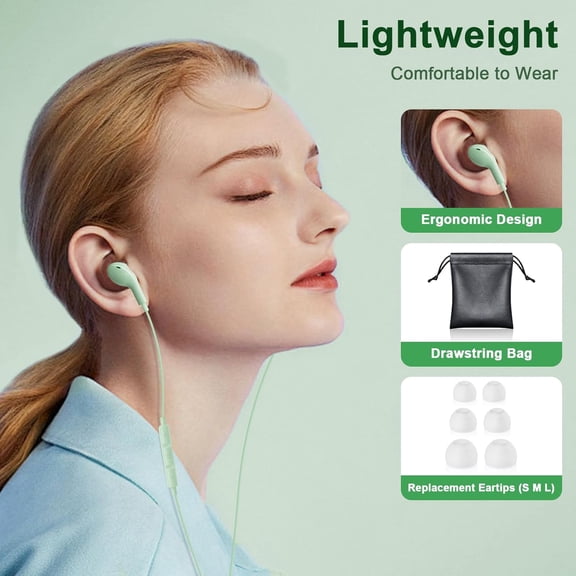 EFFFERTWQL-USB C Headphones for iPhone 17 16 15 Pro Max, Wired Earbuds with Mic, Volume Control, Noise Cancelling, Compatible with iPhone 15/16/ 17 Air/iPad Pro/Samsung Galaxy S26 / S25/ S24/S23 Ultr