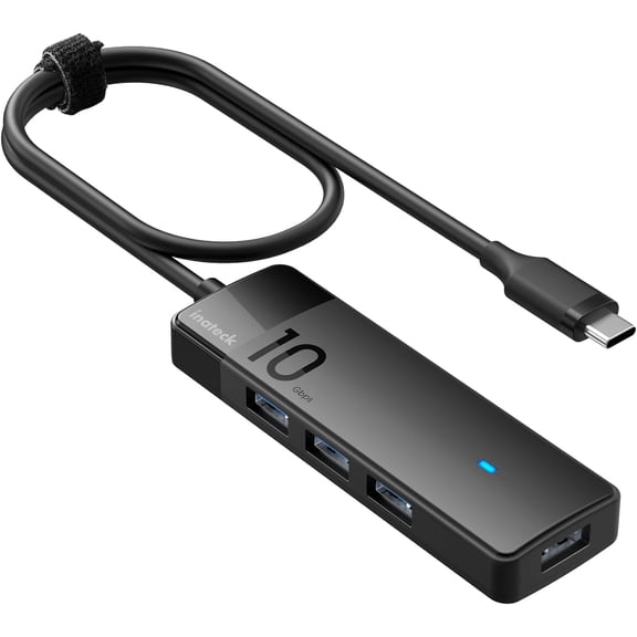 EFFFERTWQL-USB C Hub, USB 3.2 Gen 2 USB C Hub with 4 USB A Ports, 10Gbps, 1.6 ft Cable, Compatible with windows7/8/10/11, Linux, Mac OS HB2025C