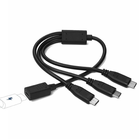 EFFFERTWQL-USB C Splitter (1Ft),USB C Female to 3 Male 1 in 3 Out Portable Y Splitter Cable Supports Charging and Data Transmission,Compatible with Laptop Mac Car Flash Drive Keyboard Mouse