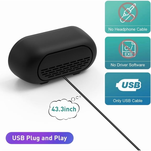 EFFFERTWQL-USB Computer Speaker PC Speakers for Desktop Computer, Small Laptop Speaker with Hi-Quality Sound, Loud Volume,Compact Size,Plug and Play