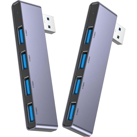 EFFFERTWQL-USB Hub 2Pack, 4-Port USB Hub(1 * 3.0 Hub, 3 * 2.0 Hub) USB Splitter USB Expander for Laptop, Xbox, Flash Drive, HDD, Console, Printer, Camera,Keyborad, Mouse