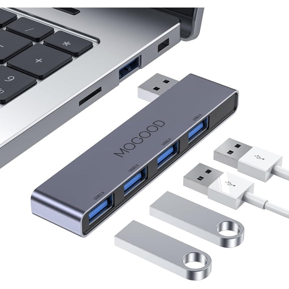 EFFFERTWQL-USB Hub 3.0 - USB Splitter & Port Expander for Laptop, Xbox, Flash Drive, HDD, Console, Printer, Camera, Keyboard, Mouse