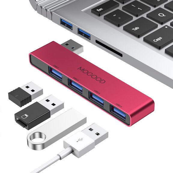 EFFFERTWQL-USB Hub 3.1 - USB Port Splitter & Expander for Laptop, Xbox, Flash Drive, HDD, Console, Printer, Camera, Keyboard, Mouse