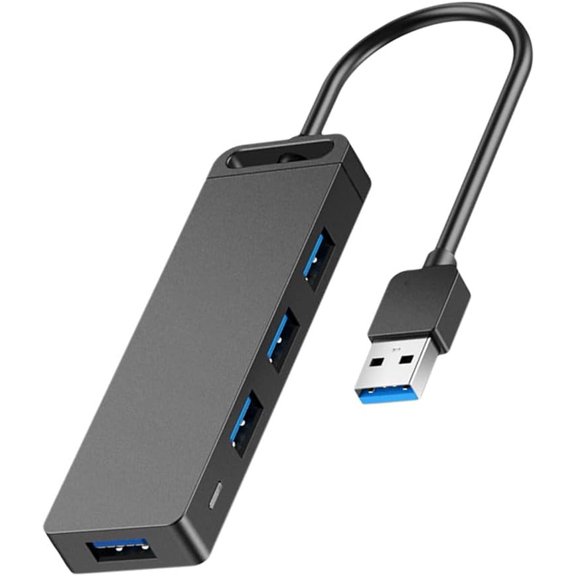 EFFFERTWQL-USB Hub Ports High-Speed Data Splitter with Auxiliary Power Input Cable for Accessories Supports Dual SSD Compatible with Mouse Keyboard for Desktop Laptop