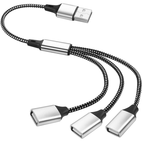 EFFFERTWQL-USB Splitter Y Cable, USB A Male to 3 Female Extension Cord,USB Splitter 3 Port for Printer/USB Keyboard/Flash Drive/Laptop/LED(USB 1 to 3)