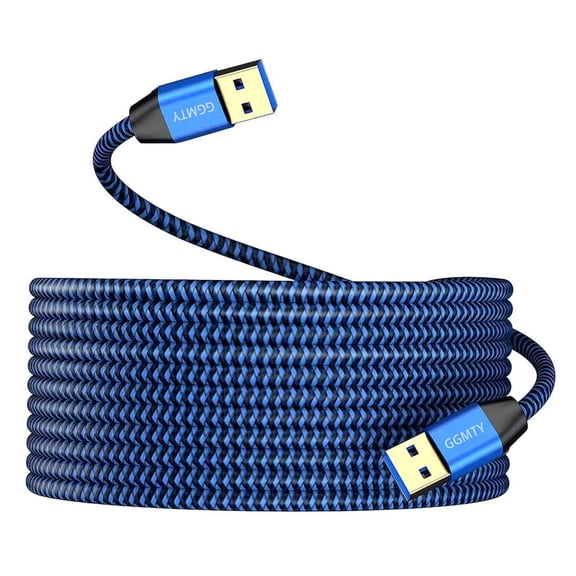 EFFFERTWQL-USB to USB Cable 6FT,Durable Braidedfor USB 3.0 Male to Male Type A to Type A Cable Data Transfer Compatible with Hard Drive, Laptop, DVD Player, TV, USB 3.0 Hub, Monitor, Camera, Set Up B