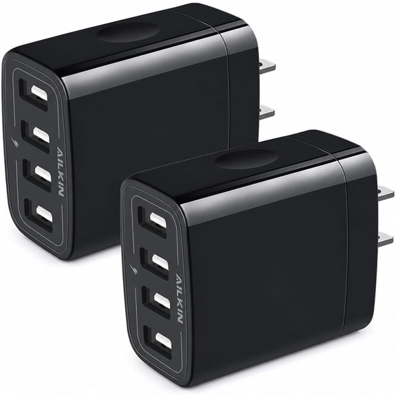 EFFFERTWQL-USB Wall Charger, 2-Pack 4.8A 4-Port USB Plug Cube Brick Charging Box Wall Charger Plug, Charging Block for iPhone 17 16 15 14 13 Pro Max 12 11Pro Max/XR Plus, Samsung Galaxy S23 S22 S21