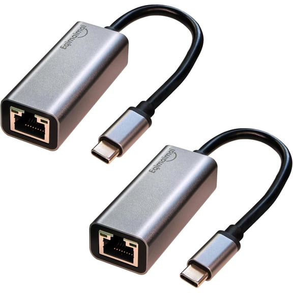 EFFFERTWQL-USBC Ethernet Adapter 2 Pack,2Pcs TypeC to RJ45 Ethernet Gigabit Network Adapter Compatible with Windows, MacOS, Linux, and More TypeC to RJ45 with 1000MBPS (2*USB C to RJ45)
