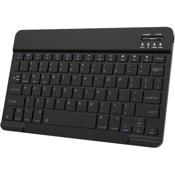 EFFFERTWQL-Ultra-Slim Small Bluetooth Keyboard for iPad, Portable Rechargeable Wireless Keyboard for iPad Air, iPad Pro, iPad mini iPhone Android Samsung Tablet Cell Phone Smartphone (Black)