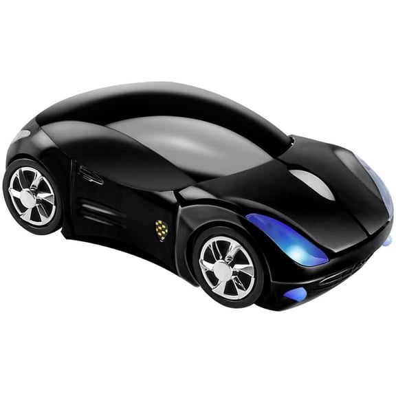 EFFFERTWQL-Usbkingdom 2.4GHz Wireless Mouse Cool 3D Sport Car Shape Ergonomic Optical Mice Mause with USB Receiver for PC Laptop Computer Women Small Hands (Black)