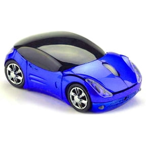 EFFFERTWQL-Usbkingdom 2.4GHz Wireless Mouse Cool 3D Sport Car Shape Ergonomic Optical Mice with USB Receiver for PC Laptop Computer Women Small Hands (Blue)