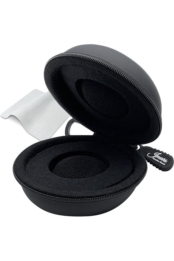 -Watch Travel Case, Shock-Tested Single Watch Case for Wristwatches & Smart Watches, Leather Black