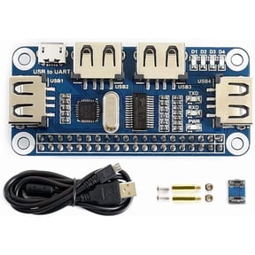 EFFFERTWQL-Waveshare 4 Port USB HUB HAT, Compatible withRaspberry Pi 5/4B/3B/Zero/Zero W/Zero 2W/Pico/Pico W/Pico WH, USB to UART Onboard