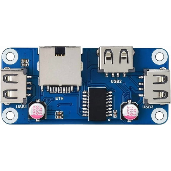 EFFFERTWQL-Waveshare Ethernet/USB HUB HAT (B), Compatible with Raspberry Pi Zero/Zero W/4B/3B/3B+, 1x RJ45 Ethernet Port, 3X USB 2.0 Ports