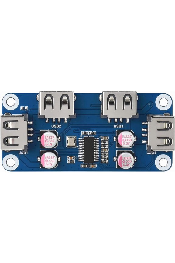 -Waveshare USB HUB HAT (B) for Raspberry Pi Series Extended 4X USB 2.0 Ports