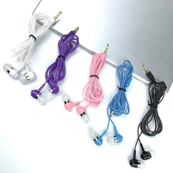 EFFFERTWQL-Wired Earbuds Bulk Wired Earphones Mixed Colors 10 Packs Compatible with iPhone Smartphone Computer Laptop MP3 School Classroom 3.5mm Connectivity Ear Buds Headphones