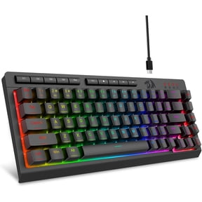 EFFFERTWQL-Wired Gaming Keyboard, RGB Backlit, 60% Compact Quiet Membrane Keyboard with Programmable Macro and Multimedia Keys, Anti-ghosting, Spill Resistant for Win/MAC/PS/Xbox