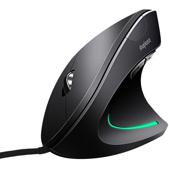 EFFFERTWQL-Wired Vertical Mouse, Optical Ergonomic Mouse with 4 Adjustable 800/1200/2000/3200, 5 Buttons USB Computer Mouse, Better for Large and Medium Sized Hands