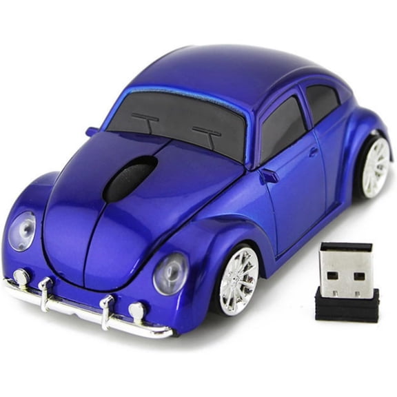EFFFERTWQL-Wireless Car Mouse, 2.4Ghz Sport Car Shaped Mouse 3D Optical Gaming Mice with USB Mini Receiver for PC Laptop Computer Mac (A-Blue)
