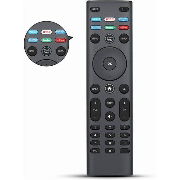 EFFFERTWQL-XRT140 Remote Replacement for Vizio Smart TV, Compatible with All Vizio LCD, LED, QLED, HD, 4K, and UHD HDR TVs