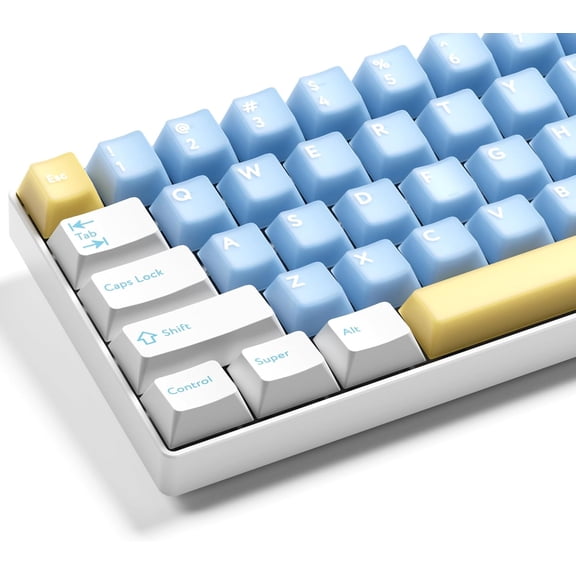 EFFFERTWQL-XVX Double Shot PBT Keycaps Set 216 Keys, Cherry Profile Custom Keyboard Keycaps, Jade Translucent Key caps Compatible with 61/64/68/84/87/100/104/108 ANSI and ISO Layout Mechanical Keyboa
