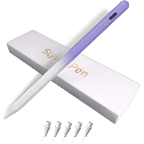 EFFFERTWQL-iPad Pencil for 9th & 10th Generation, Fast Charge Stylus Pen for Palm Rejection and Tilt Sensitivity, Compatible with iPad Pro 11/12.9in, Mini 5/6, iPad 6/7/8/9/10, Air 3/4/5 (W/PU)