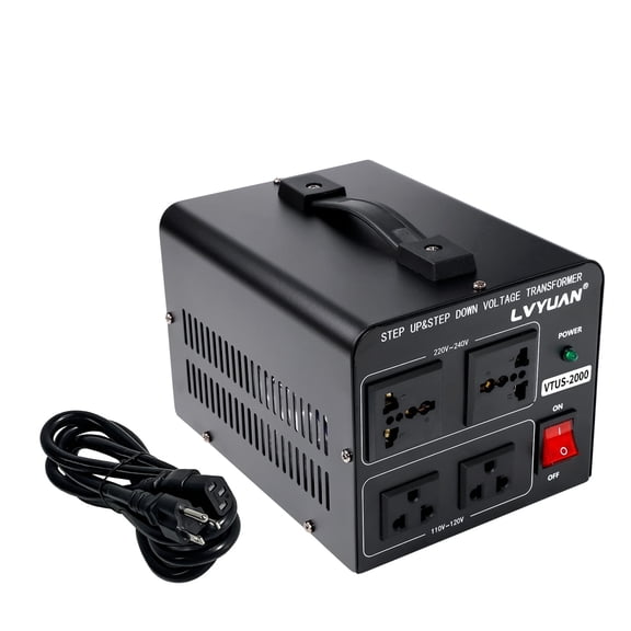 EFFORTWAY 2000 Watts Peak Voltage Transformer Step up 110V to 220V Step down 220V to 110V Voltage Converter