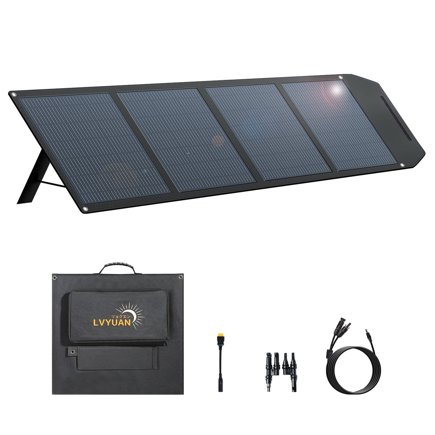 EFFORTWAY 200W Portable Solar Panel Foldable Solar Panel Charger with Adjustable Kickstands Waterproof IP67 for Camping, Home, RV, Boat, Outdoor, Power Station, off Grid System