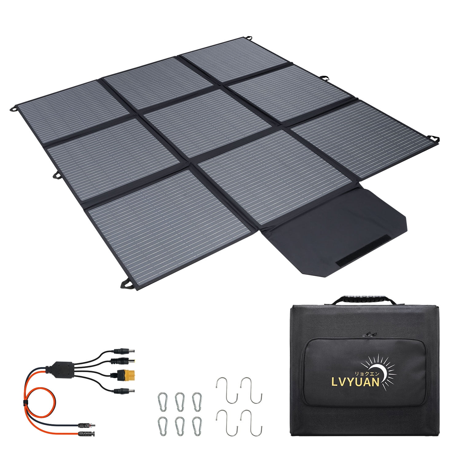 EFFORTWAY 300 Watt Portable Solar Panel for Power Station, Foldable Solar Panel Charger Waterproof IP67 for RV, Outdoor, Camping, Home, Off Grid, Power Outage