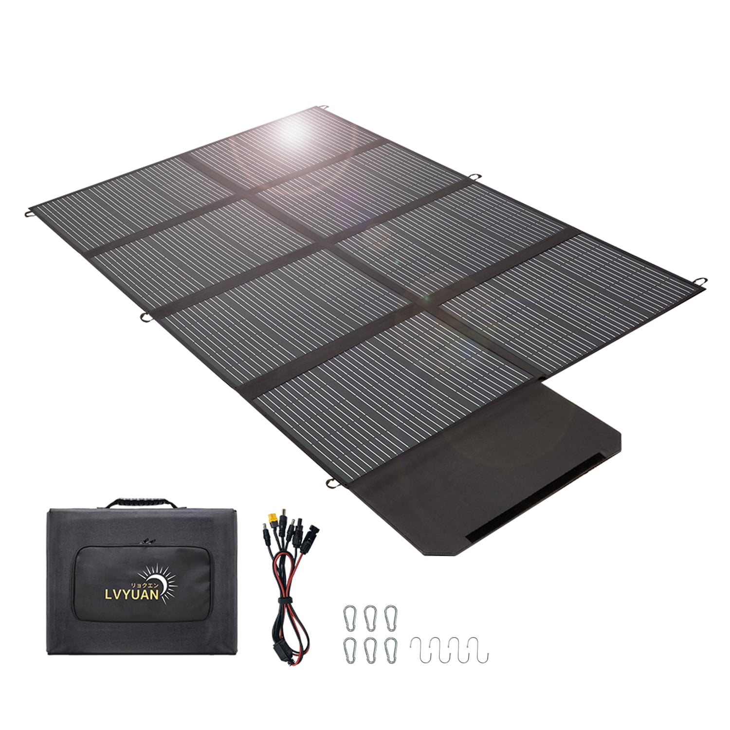 EFFORTWAY 400W Portable Solar Panel for Power Stations, Foldable Solar Charger IP67 Waterproof 23% Efficiency Monocrystalline Solar Panel Kit for RV, Camping, Home, Off-Grid, Emergencias